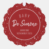 Eenvoudige zwangerschapsaankondiging rode Ornament (Voorkant)