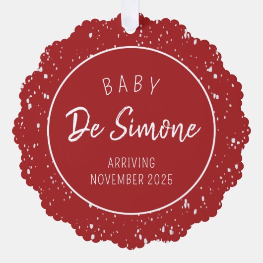 Eenvoudige zwangerschapsaankondiging rode Ornament (Voorkant)