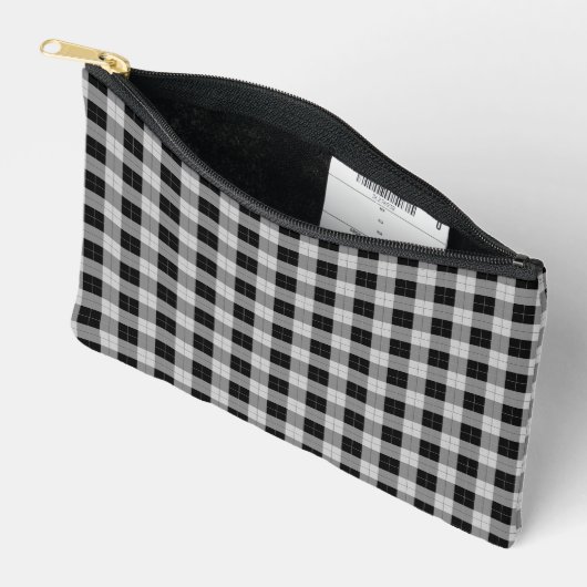 Eenvoudige zwart en grijs Gingham Style Plaid Etui (Open)