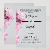 Eenvoudige zwart en grijs minimalistische bruiloft kaart (Voorkant / Achterkant)