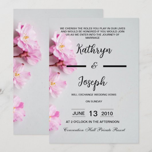 Eenvoudige zwart en grijs minimalistische bruiloft kaart (Voorkant / Achterkant)