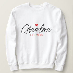Eenvoudige zwart en rood typografie nieuwe oma trui