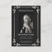 Eenvoudige zwart en zilver orthodoxe begrafenisgeb plaatskaartje (Voorkant)