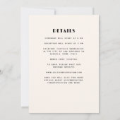 Eenvoudige zwart golvende rand boog bruiloft kaart (Achterkant)