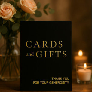 Eenvoudige Zwart & Goud Kaarten & Geschenken Trouw