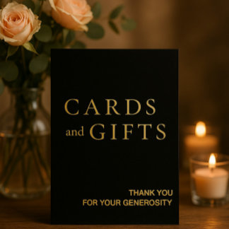 Eenvoudige Zwart & Goud Kaarten & Geschenken Trouw