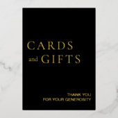 Eenvoudige Zwart & Goud Kaarten & Geschenken Trouw (Voorkant)