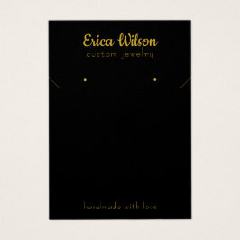 Eenvoudige Zwart & Goud Ketting Oorbel Display kaa Visitekaartje