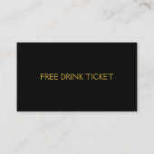 Eenvoudige zwart & gouden bruiloft Drink Ticket Vo (Achterkant)