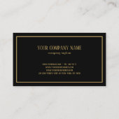 Eenvoudige zwart-gouden combinatie visitekaartje (Achterkant)