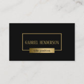 Eenvoudige zwart-gouden combinatie visitekaartje (Voorkant)