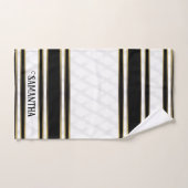 Eenvoudige zwart gouden en witte geometrische acht bad handdoek (Handdoek)