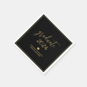 Eenvoudige zwart-gouden klasse van 2024 Afstuderen Servet (Hoek)