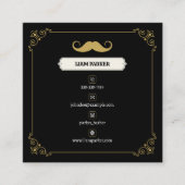 Eenvoudige zwart & gouden snor Barber Shop  Vierkante Visitekaartje (Voorkant)