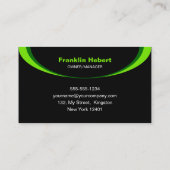 Eenvoudige zwart groen graslandschap maaien servic visitekaartje (Achterkant)