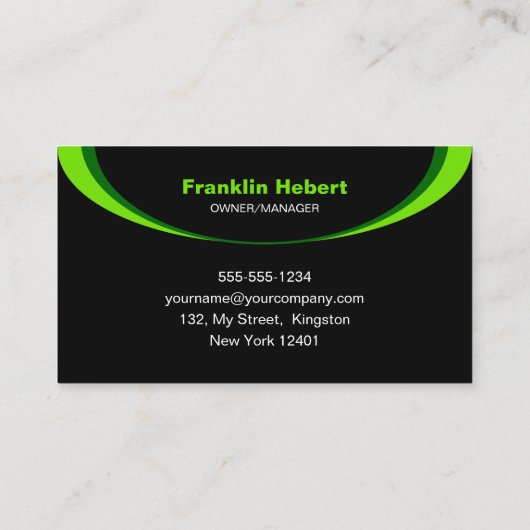 Eenvoudige zwart groen graslandschap maaien servic visitekaartje (Achterkant)