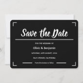 Eenvoudige zwart handgeschreven script bruiloft save the date (Voorkant)