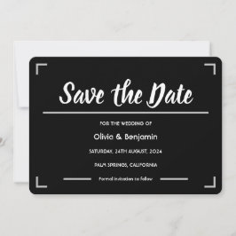 Eenvoudige zwart handgeschreven script bruiloft save the date