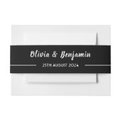 Eenvoudige zwart handgeschreven script bruiloft uitnodigingen wikkel (Voorkant Voorbeeld)