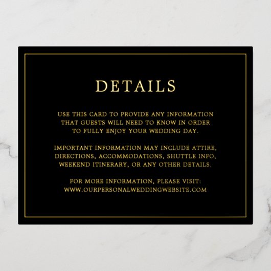 Eenvoudige zwart monogram bruiloft Folie behuizing Uitnodiging Briefkaart (Voorkant)