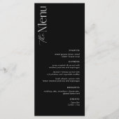 Eenvoudige zwart oud geld bruiloft menu (Voorkant)