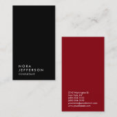 Eenvoudige Zwart Rood Trendy Consultant Visitekaartje (Voorkant / Achterkant)