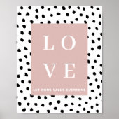 Eenvoudige zwart-roze LOVE |Laat ons iedereen waar Poster (Voorkant)