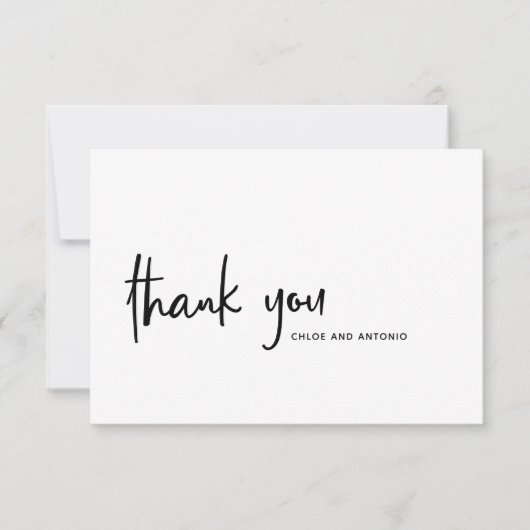 Eenvoudige zwart script typografie dank u kaart (Voorkant)