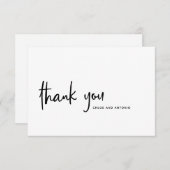 Eenvoudige zwart script typografie dank u kaart (Voorkant / Achterkant)