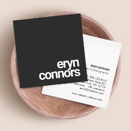 Eenvoudige zwart vet moderne typografie vierkante visitekaartje