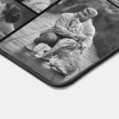 Eenvoudige zwart-wit 11 familie fotocollage bureaumat (Hoek)