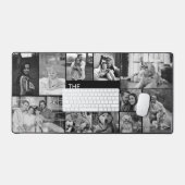 Eenvoudige zwart-wit 11 familie fotocollage bureaumat (Keyboard & Muis)