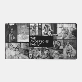 Eenvoudige zwart-wit 11 familie fotocollage bureaumat