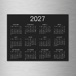 Eenvoudige zwart-wit 2027 kalender
