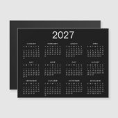Eenvoudige zwart-wit 2027 kalender (Voorkant / Achterkant)