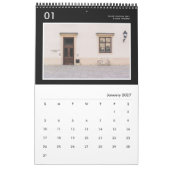 Eenvoudige zwart-wit aangepaste foto 2023 kalender (Jan 2027)