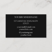 Eenvoudige Zwart wit aangepaste koken bakken bakke Visitekaartje (Achterkant)