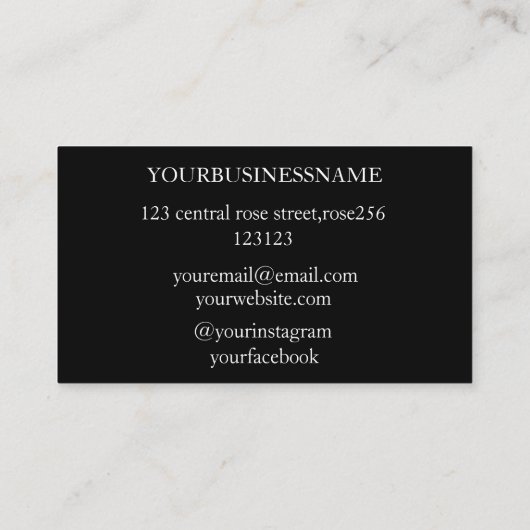 Eenvoudige Zwart wit aangepaste koken bakken bakke Visitekaartje (Achterkant)