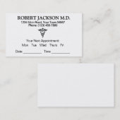 Eenvoudige zwart-wit afspraak kaart visitekaartje (Voorkant / Achterkant)