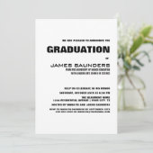 Eenvoudige zwart-wit afstudeerfeest kaart (Staand voorkant)