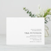 Eenvoudige zwart-wit afstudeerfeest kaart (Staand voorkant)