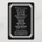 Eenvoudige zwart-wit Art Deco bruiloft programma's (Achterkant)