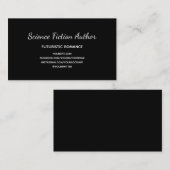 Eenvoudige zwart-wit auteur visitekaartje (Voorkant / Achterkant)