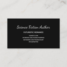 Eenvoudige zwart-wit auteur visitekaartje