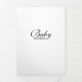 Eenvoudige zwart-wit Baby shower Suite Drieluik Uitnodiging (Cover)