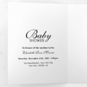 Eenvoudige zwart-wit Baby shower Suite Drieluik Uitnodiging (Binnenzijde eerst)