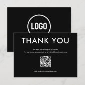 Eenvoudige zwart-wit bedankkaart (Voorkant / Achterkant)