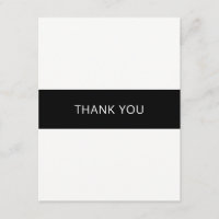 Eenvoudige zwart-wit bedankkaart - plat