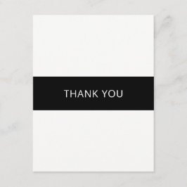 Eenvoudige zwart-wit bedankkaart - plat