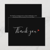 Eenvoudige Zwart-Wit Bedankkaart voor Zakelijk Geb (Voorkant / Achterkant)